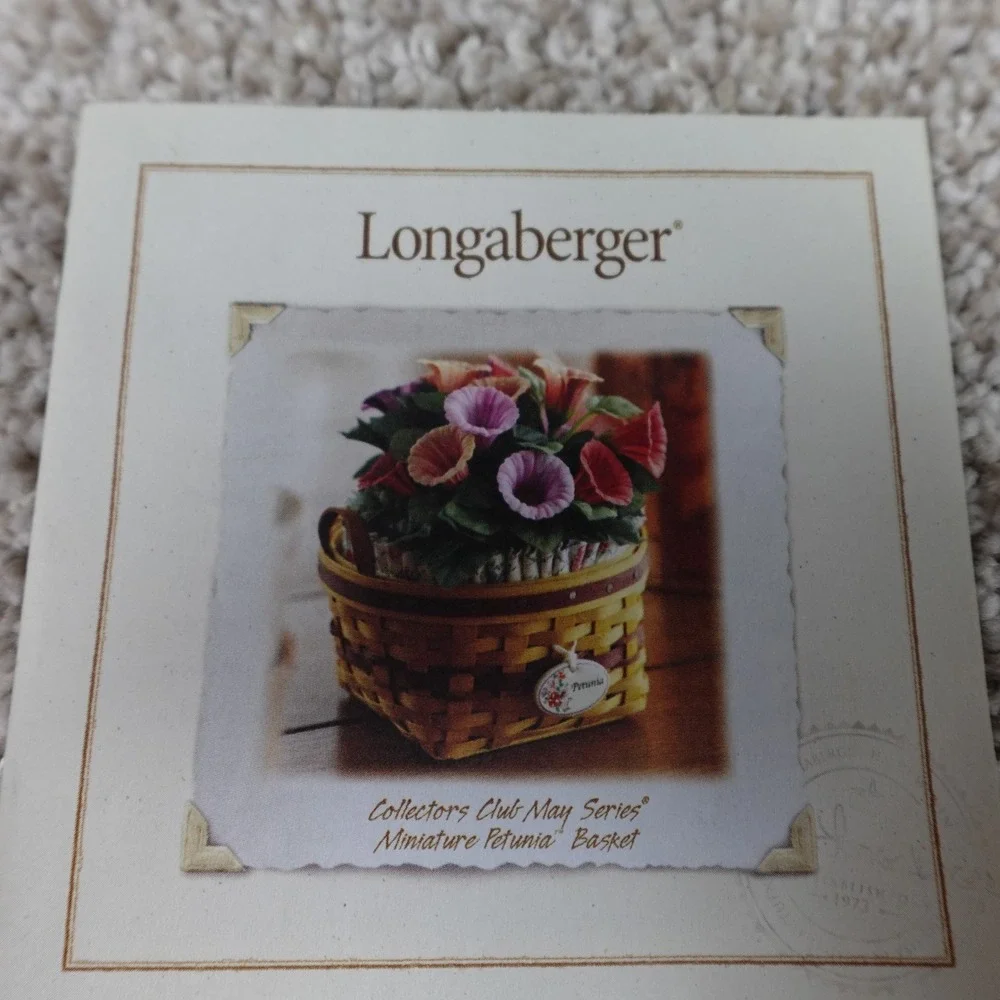 Longaberger 2007 Collectors Club May Series Miniature Petunia Basket Set Boxed